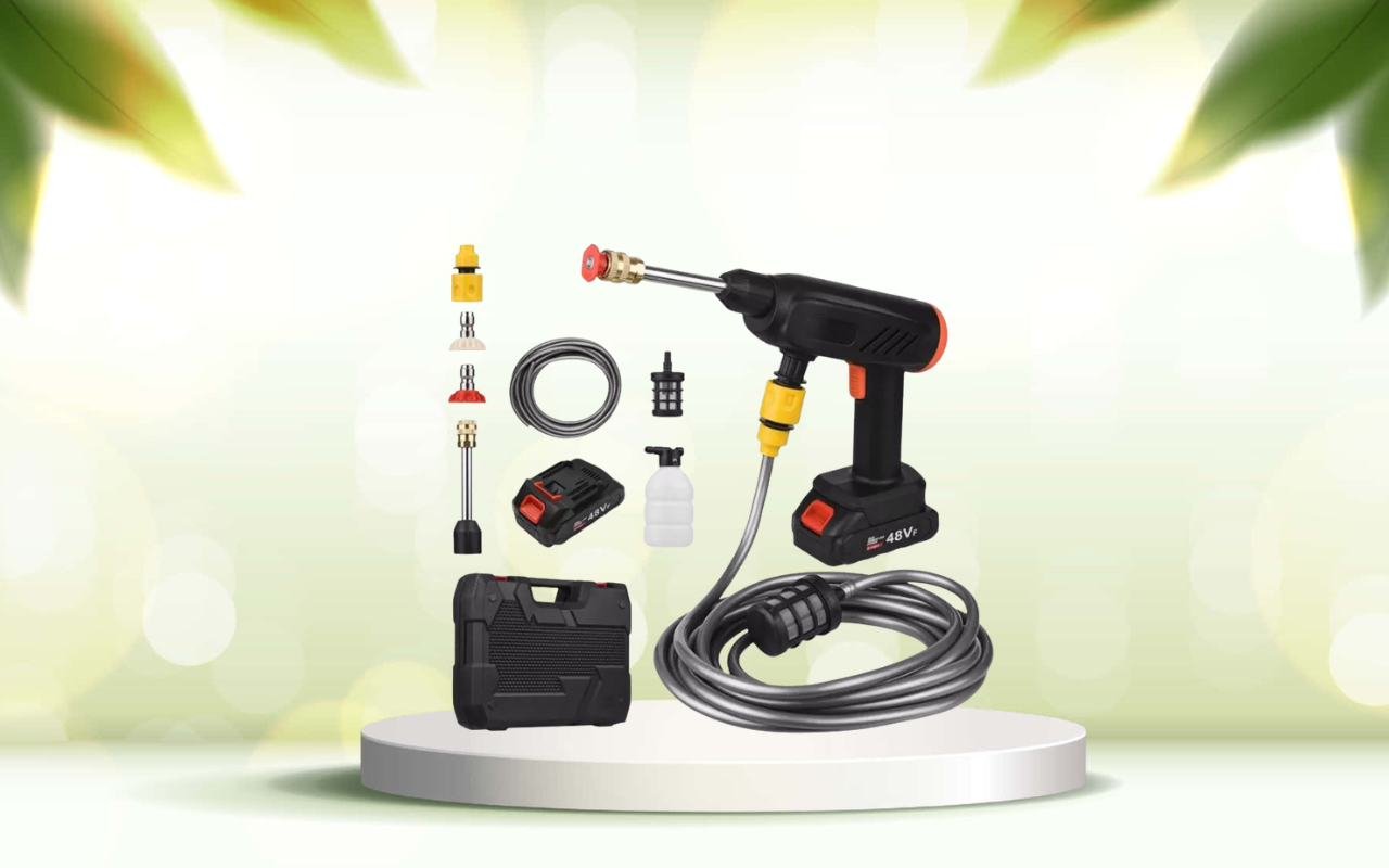 Scopri la pistola idropulitrice elettrica: pulizia professionale ovunque senza rubinetto